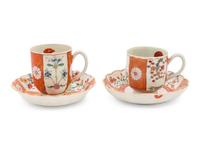 A Pair of Japanese Porcelain Teacups and Saucers