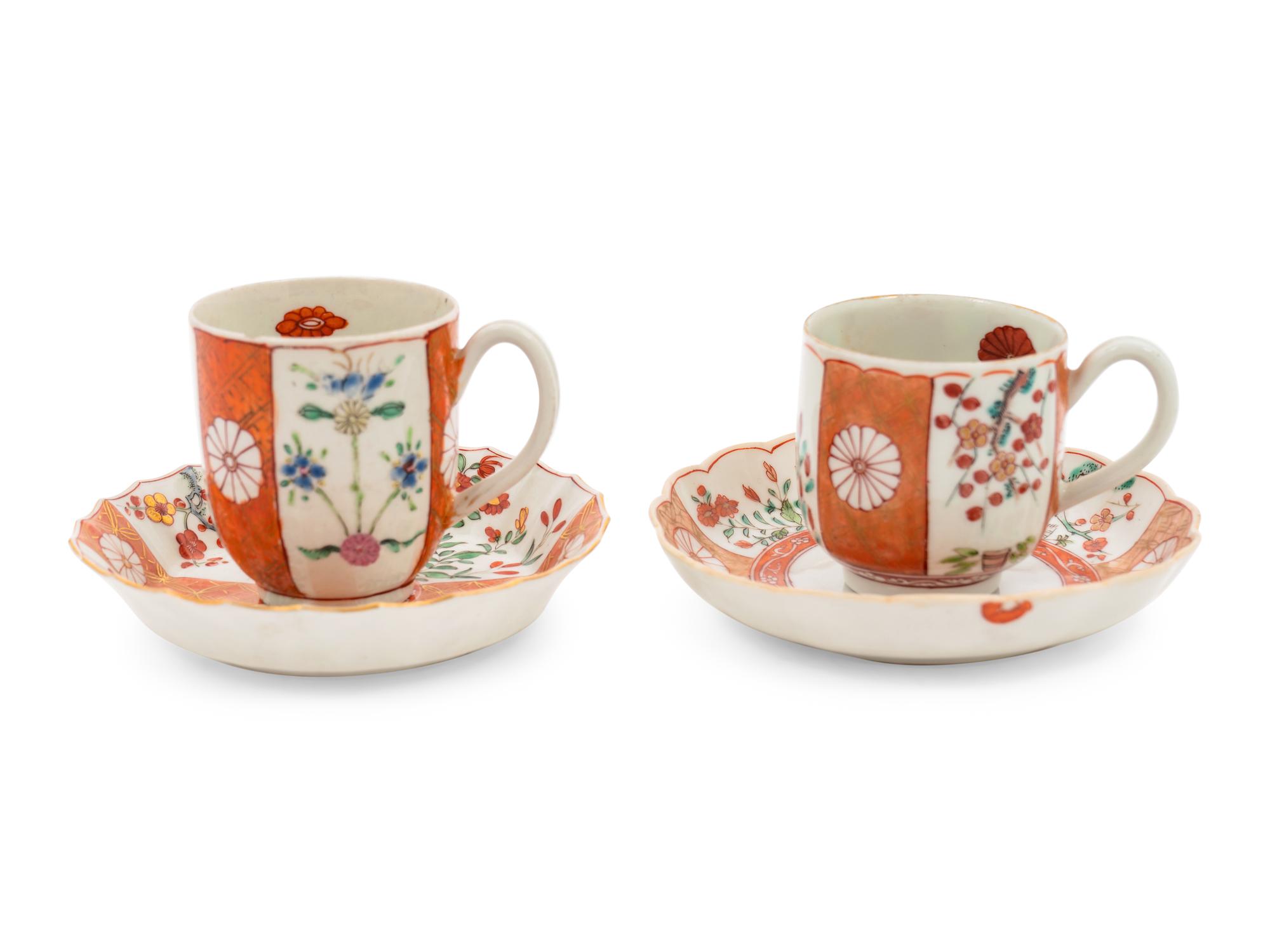 A Pair of Japanese Porcelain Teacups and Saucers