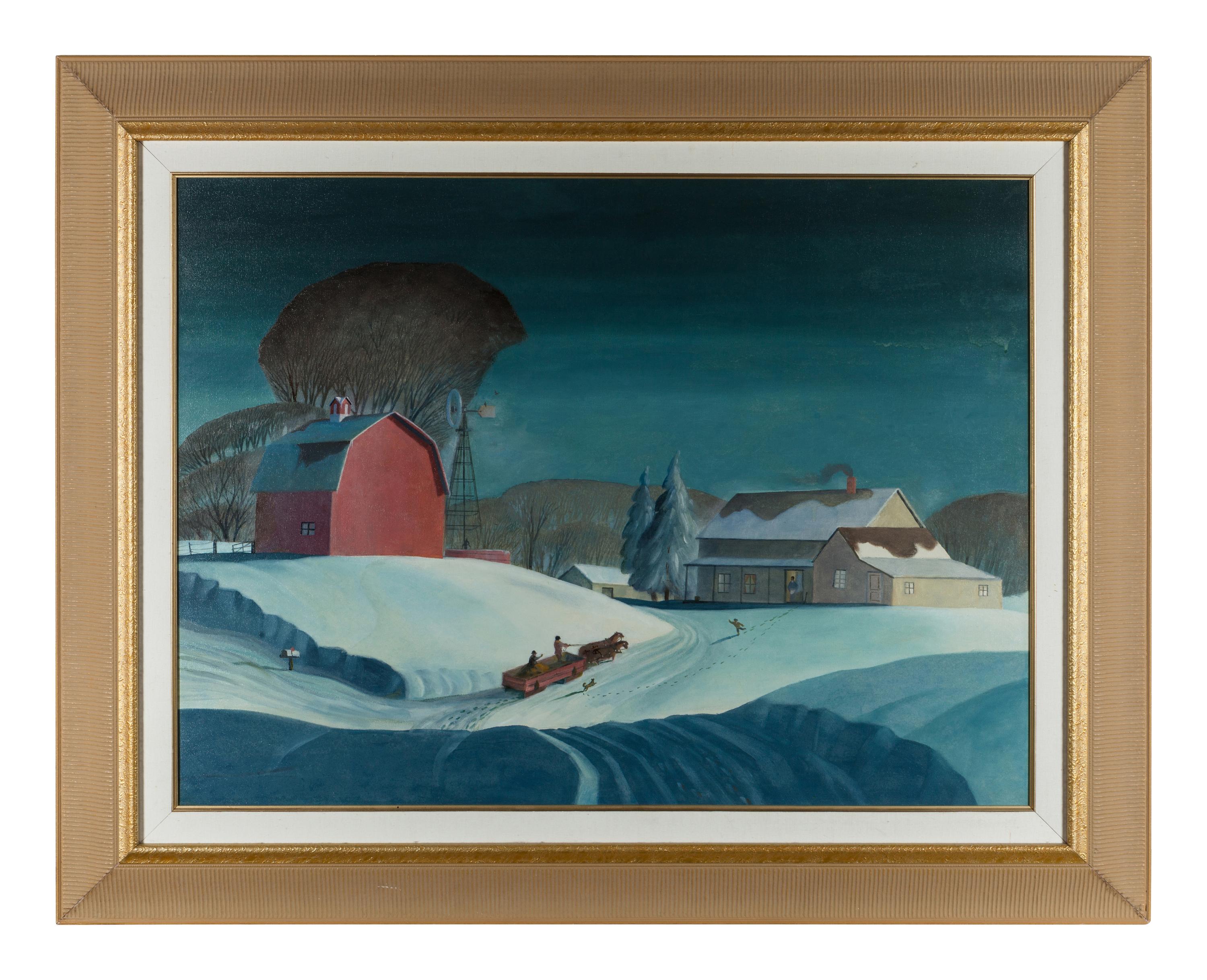 Red Barn and Snow