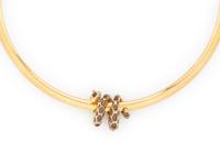 YELLOW GOLD OMEGA NECKLACE WITH SNAKE SLIDE CHARM