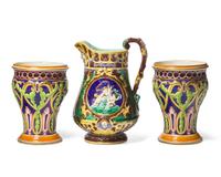 A Group of Three Wedgwood Majolica Table Wares