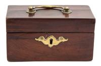An English Brass Mounted Mahogany Box Height 3 1/4 inches — 20TH CENTURY