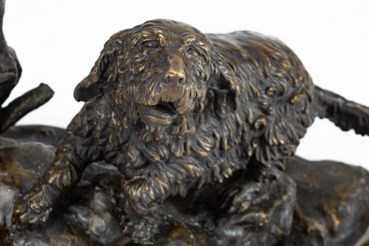 Patinated Bronze Dog Group
