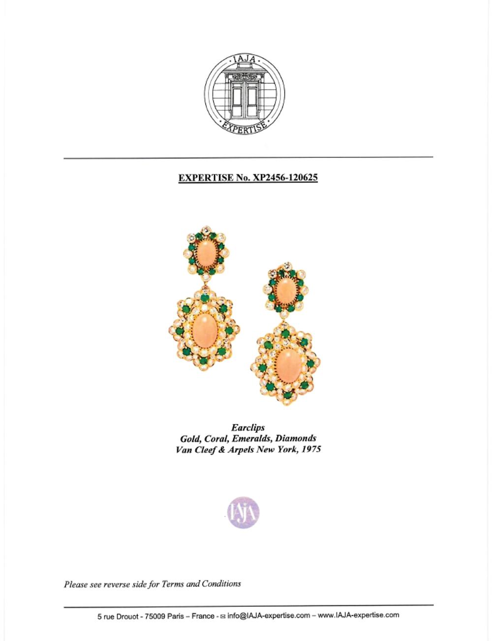 VAN CLEEF &amp; ARPELS, CORAL, DIAMOND, AND EMERALD JEWELRY SUITE