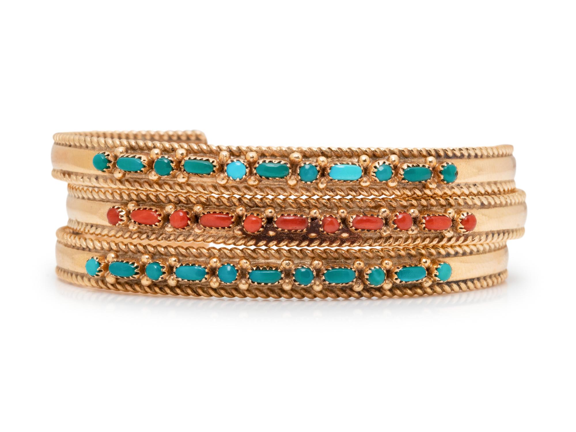 A Collection of Yellow Gold and Hardstone Cuff Bracelets, Regina Martinez,