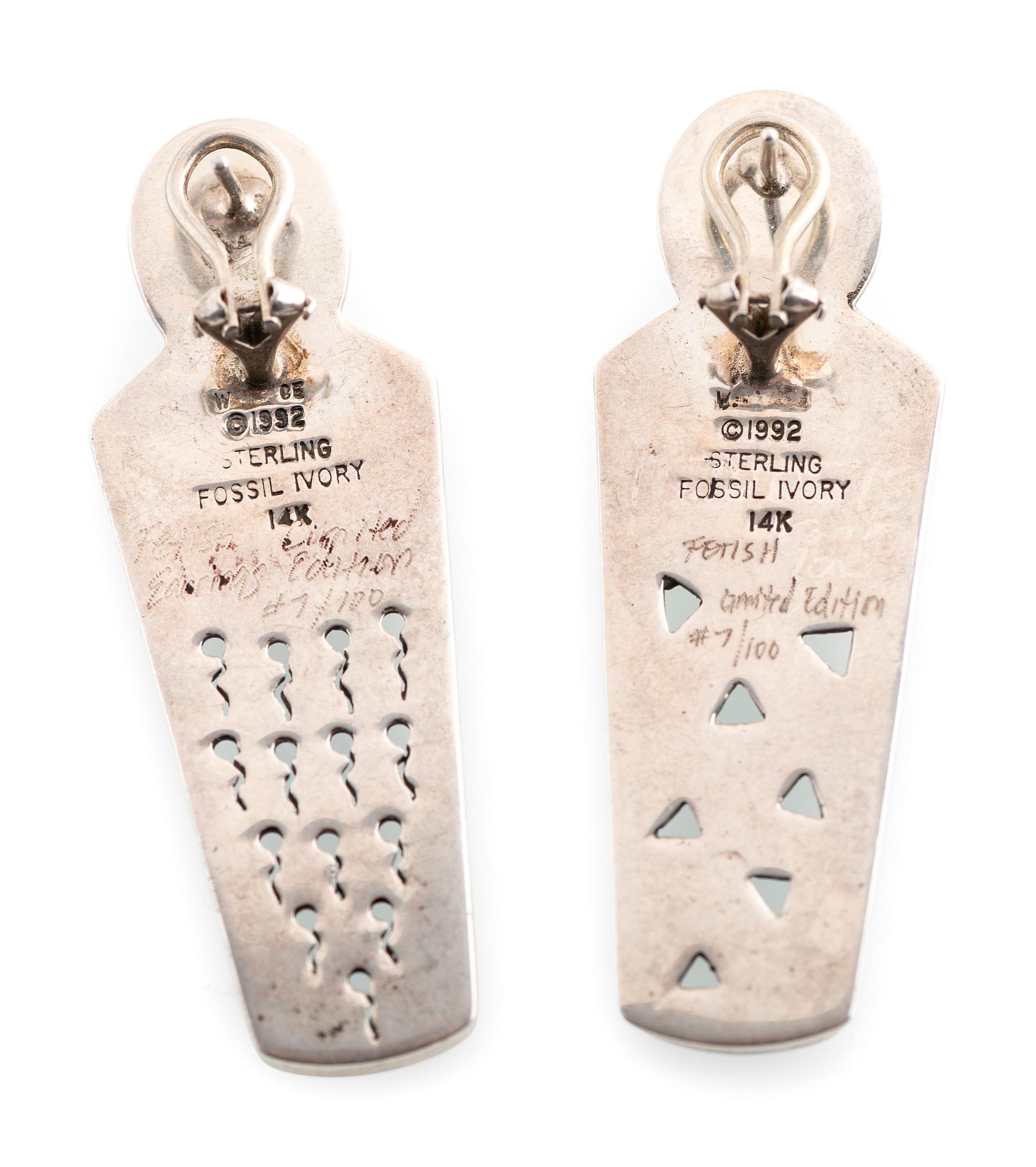 Sterling Silver Figural Post Earrings, with 14K Gold Accents