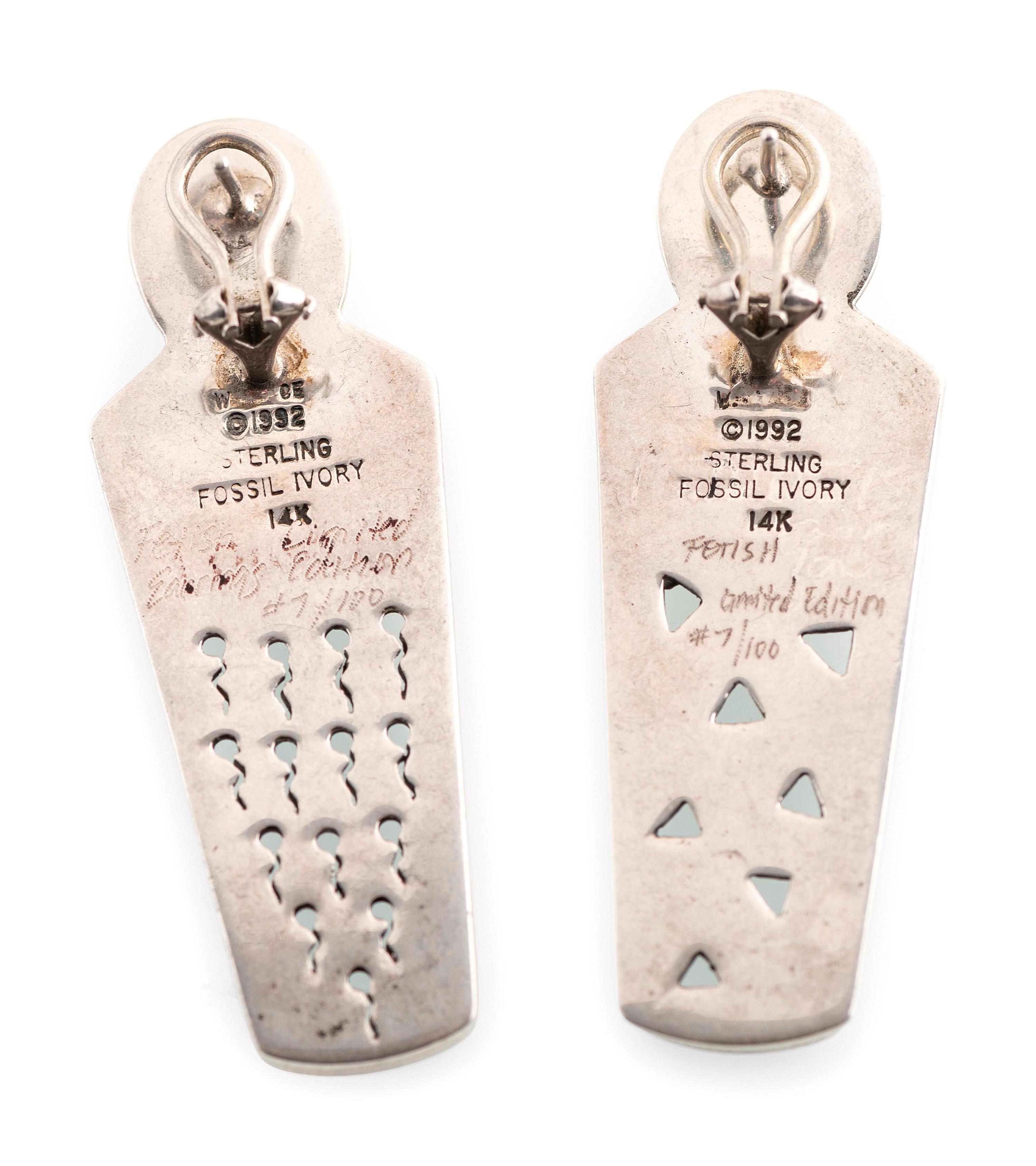 Sterling Silver Figural Post Earrings, with 14K Gold Accents