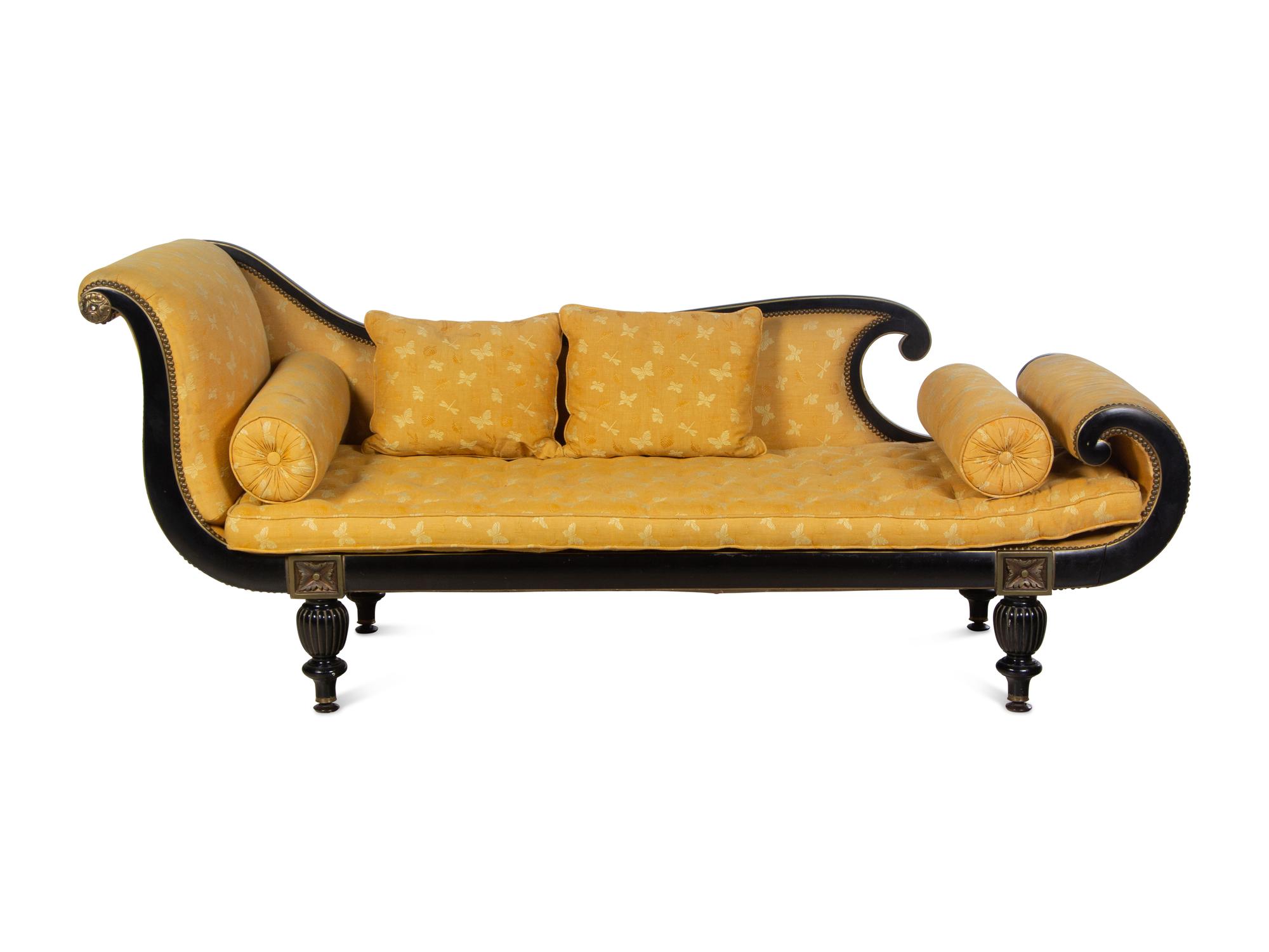 A Regency Style Ebonized Recamier