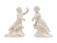 A Pair of Nymphenburg Porcelain Cherubs