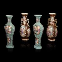 Two Pairs of Chinese Export Style Famille Rose Porcelain Vases — 外銷風格粉彩人物圖瓶兩對