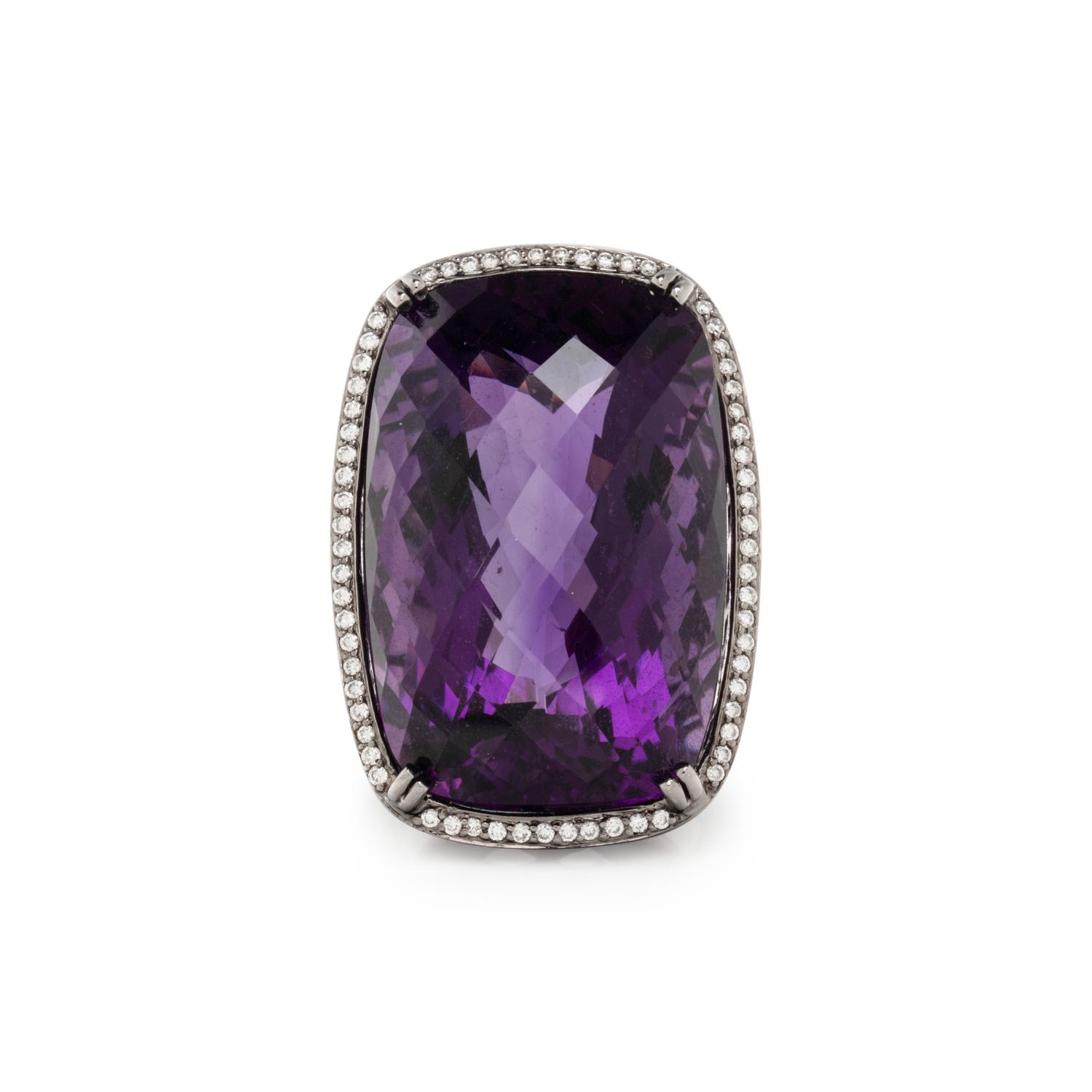 AMETHYST AND DIAMOND RING