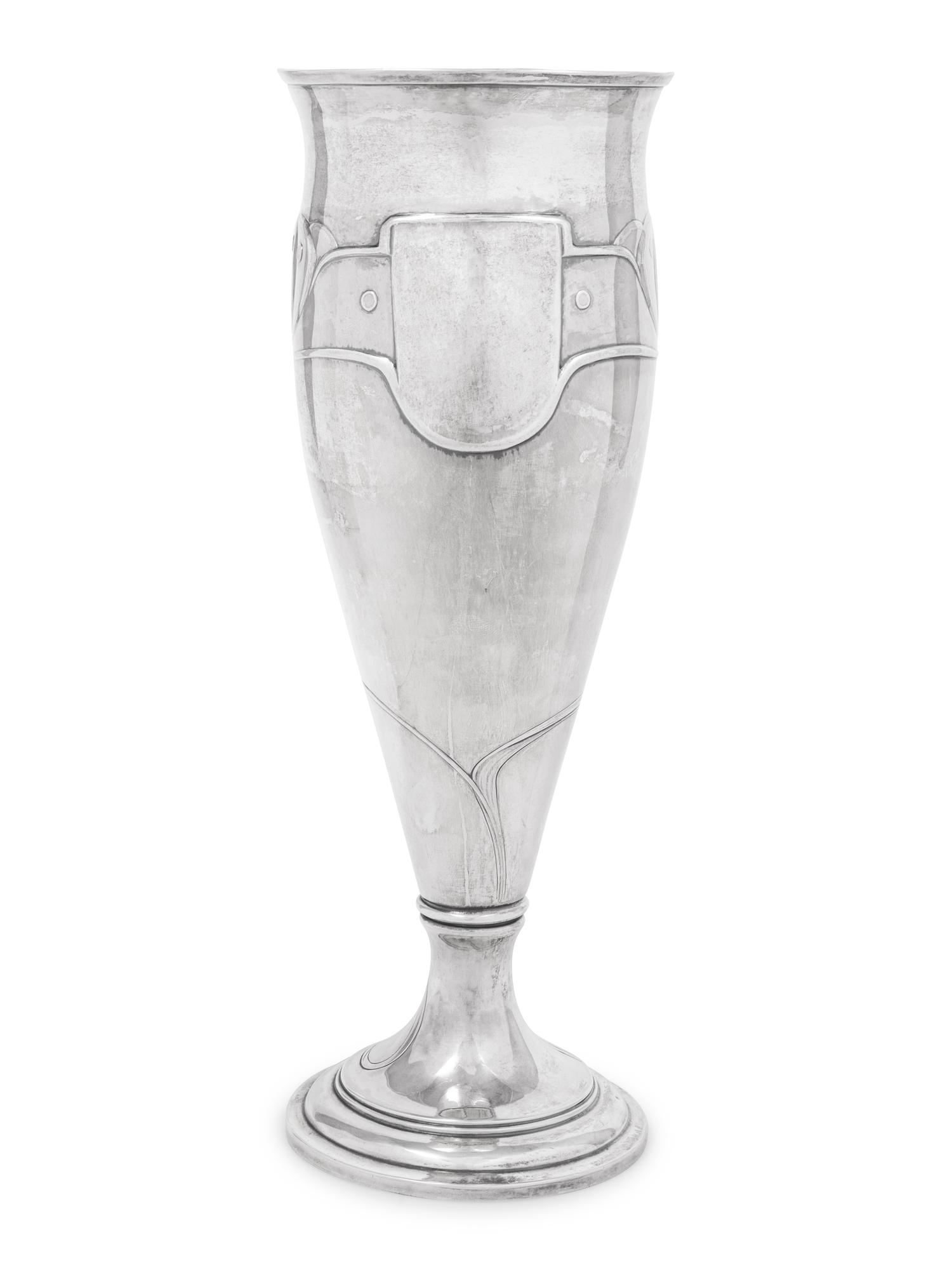 A German Art Nouveau Silver Trumpet Vase
