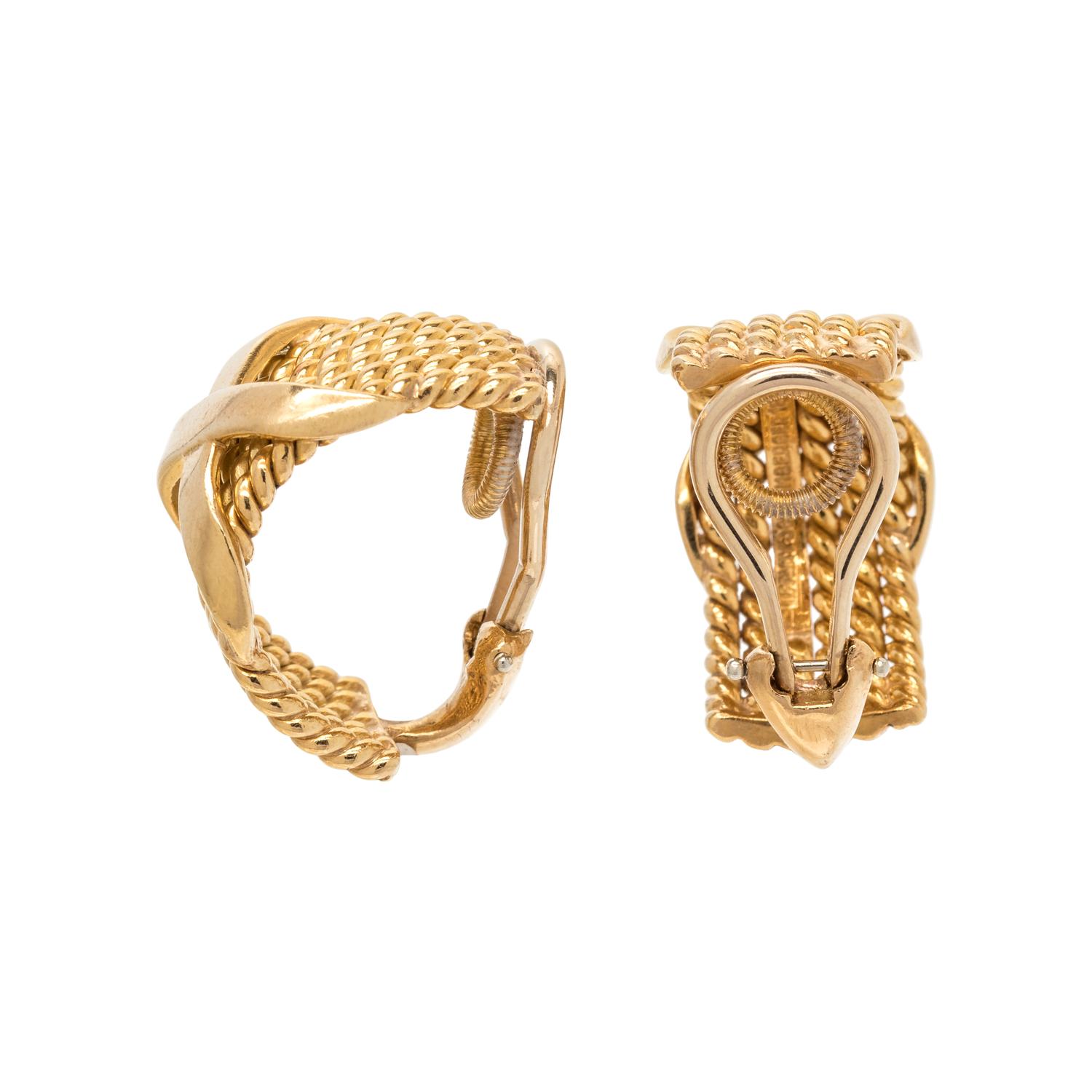 TIFFANY & CO., SCHLUMBERGER, YELLOW GOLD 'X' EARCLIPS