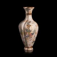 An Unusual Chinese Famille Rose Decorated Vase with "Endless Knot" Lip — 粉彩仿石釉博古圖盤腸口包袱瓶