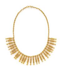 YELLOW GOLD FRINGE NECKLACE