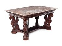 A Carved Marble-Top Desk in the Manner of R.J. Horner