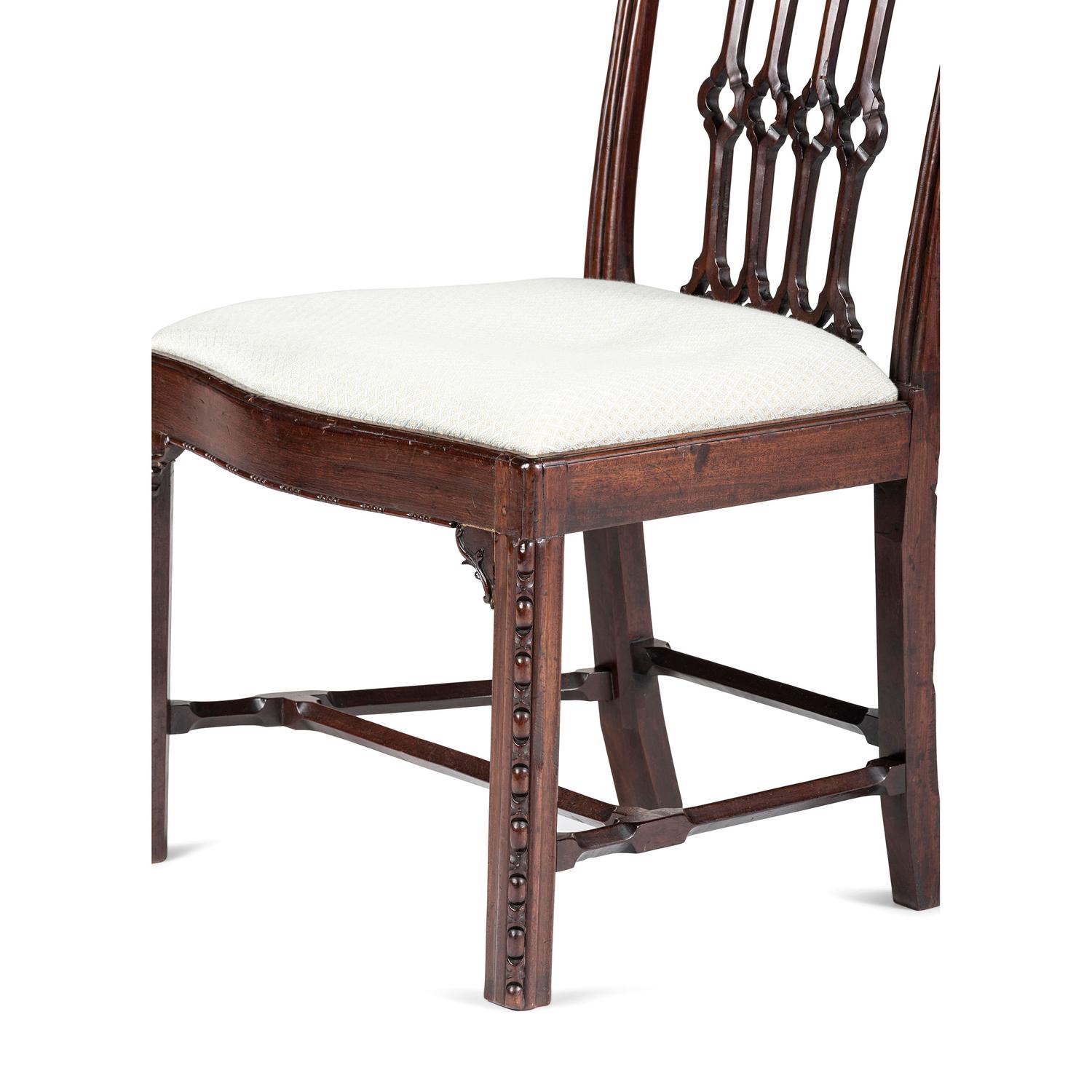 A Chippendale Carved Mahogany Stretcher Base Side Chair