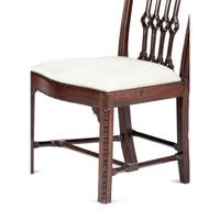 A Chippendale Carved Mahogany Stretcher Base Side Chair
