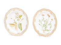 A Pair of Royal Copenhagen Flora Danica Reticulated Porcelain Platters