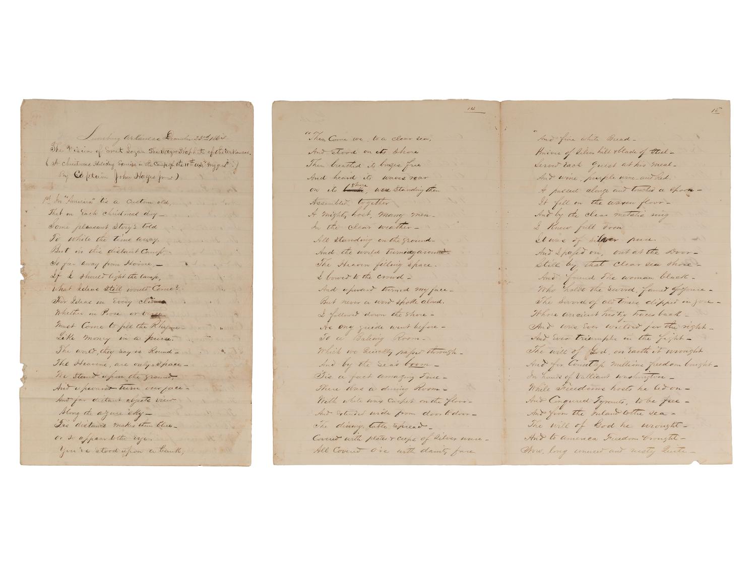 [CIVIL WAR]. "The Vision of Emet Logan The Negro Prophet of the Arkansas." 1864.