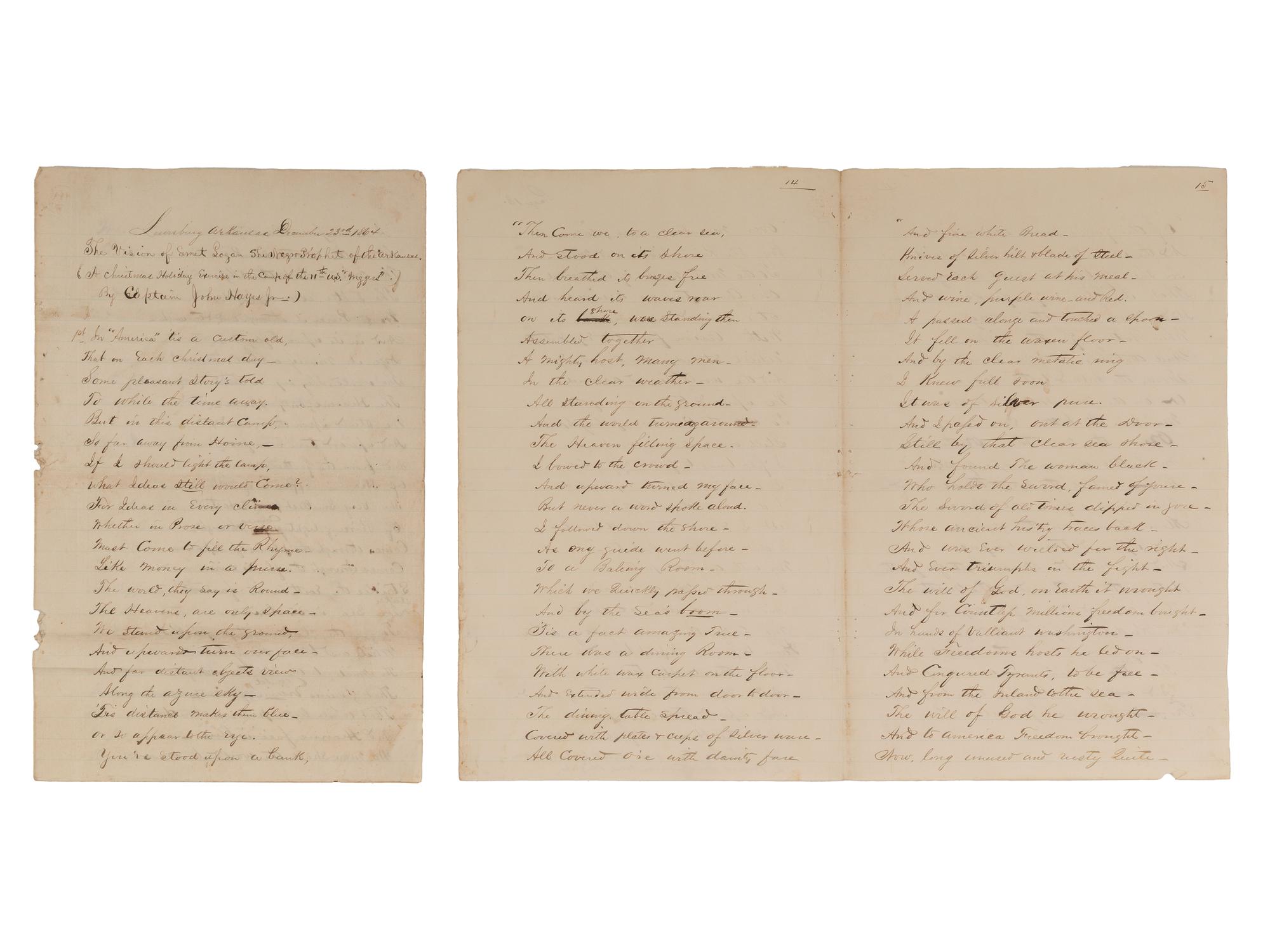[CIVIL WAR]. "The Vision of Emet Logan The Negro Prophet of the Arkansas." 1864.