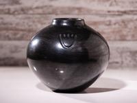 Blackware Pottery Jar, with Bear Paw