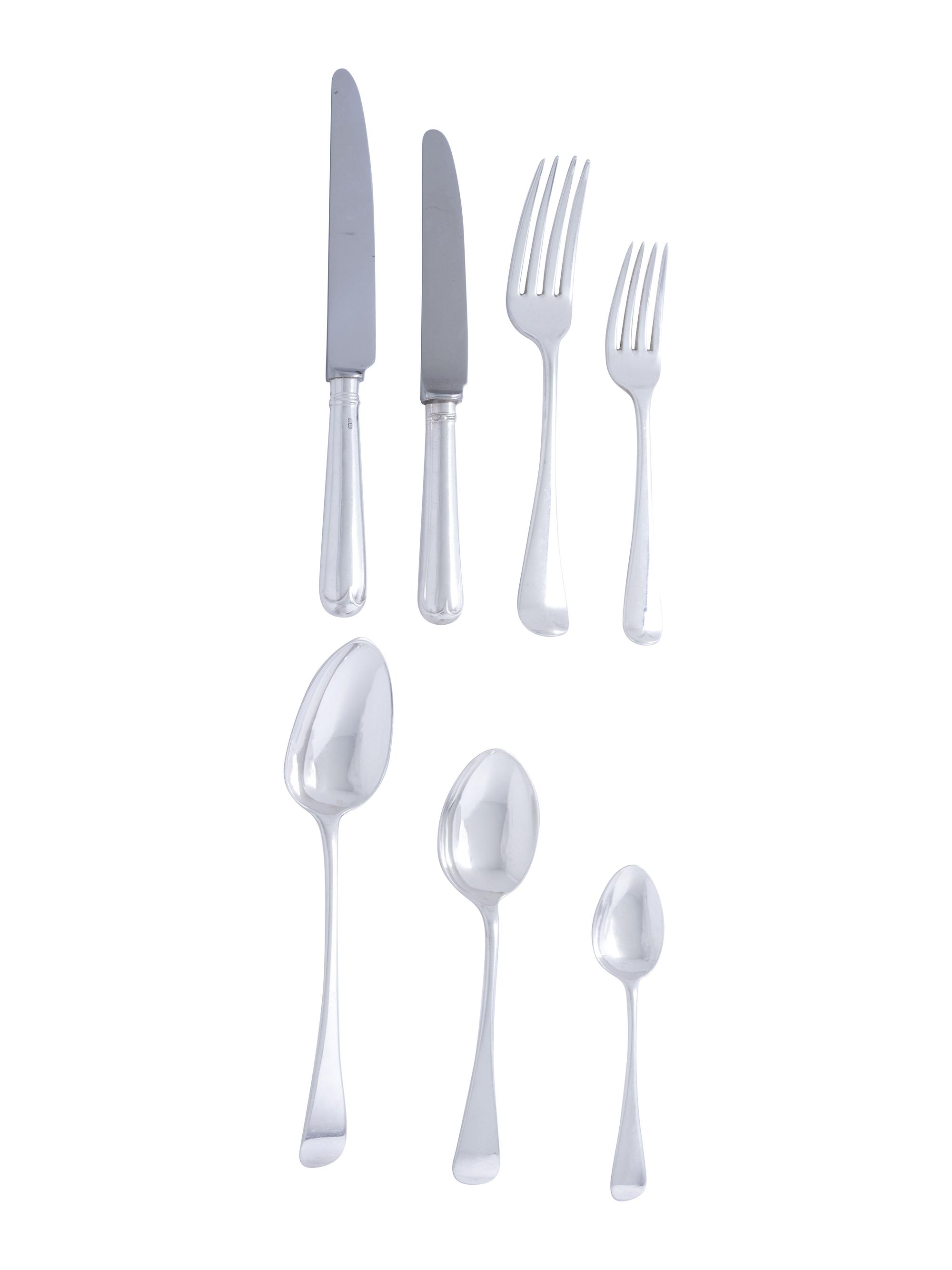 An English Silver Flatware Service