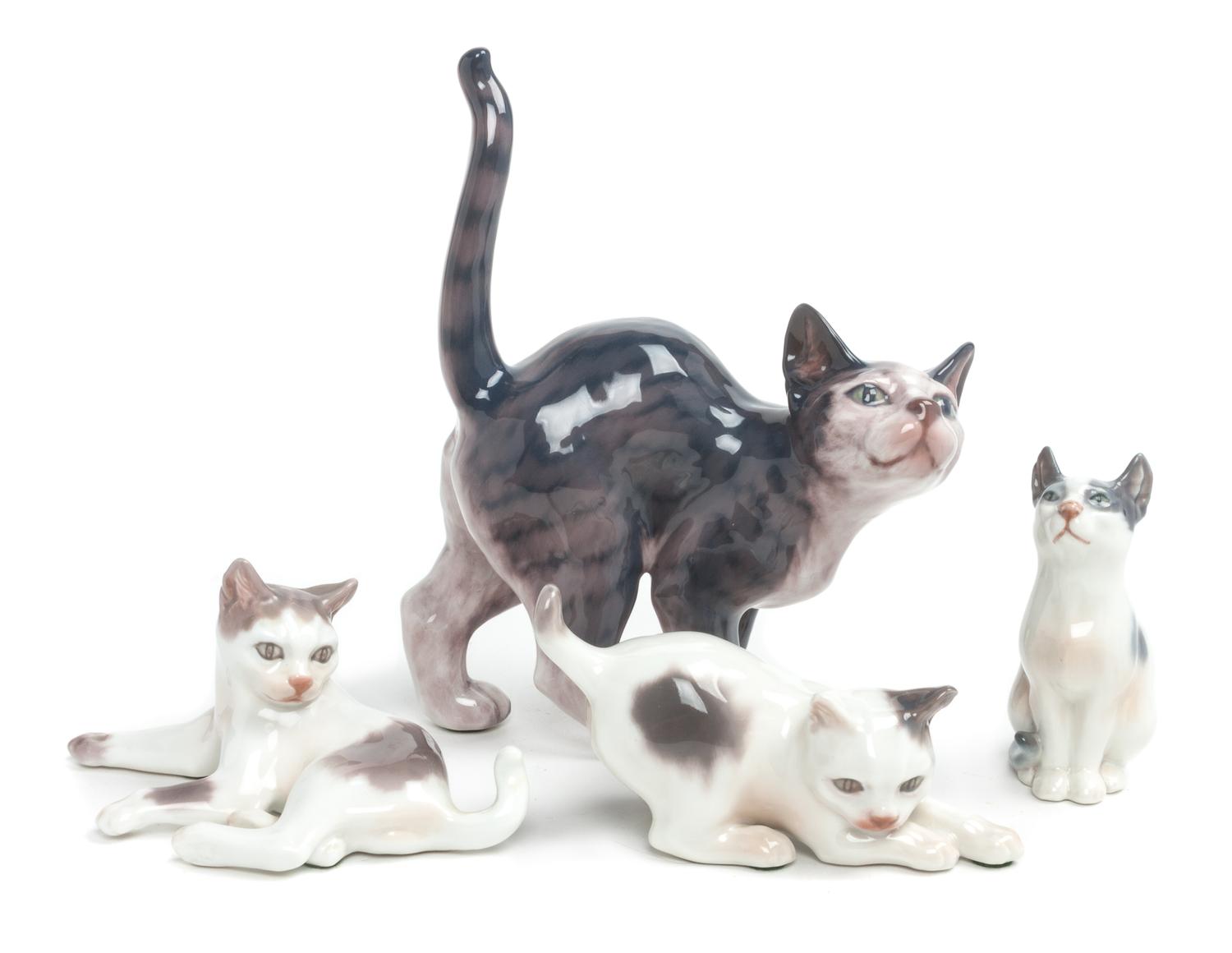 Four Dahl Jensen Copenhagen Porcelain Figures Width of widest 6 1/4 inches. — 20TH CENTURY