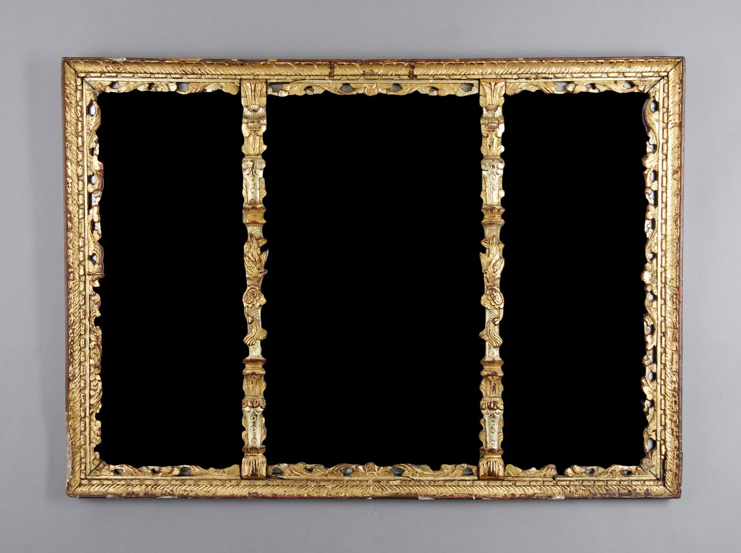 A Chinese Giltwood Mirror, Height 23 x width 32 inches.