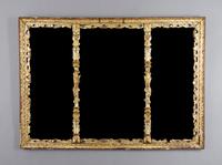 A Chinese Giltwood Mirror, Height 23 x width 32 inches.
