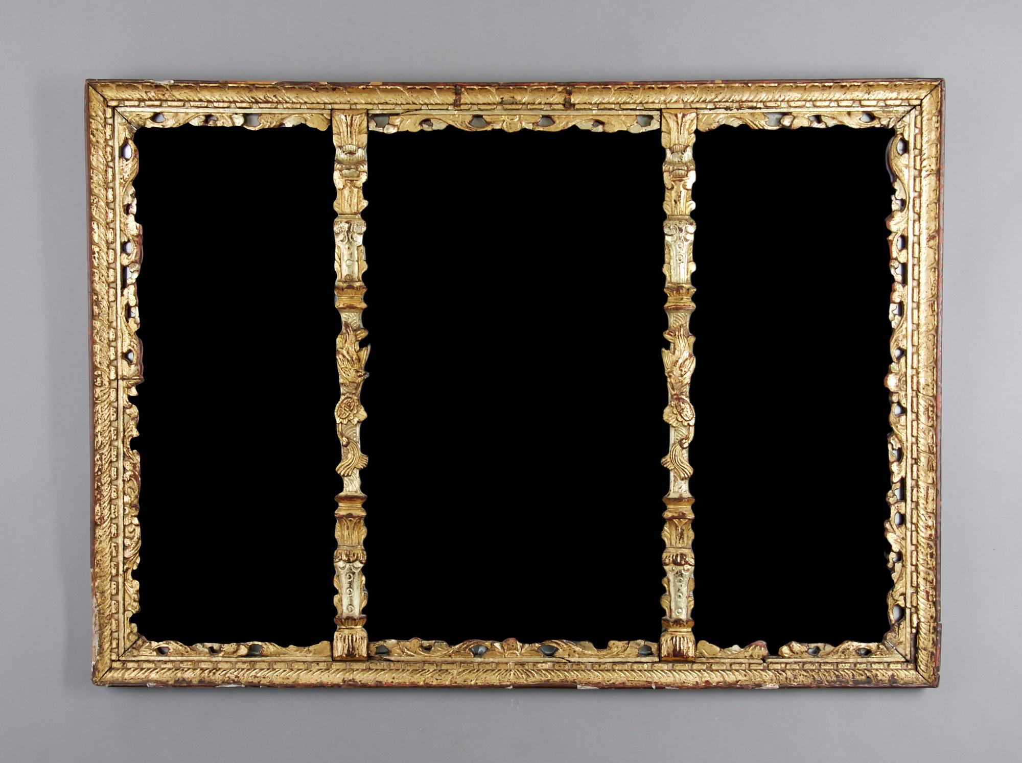 A Chinese Giltwood Mirror, Height 23 x width 32 inches.