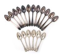 A Collection of English Sterling Silver Spoons, Hester Bateman, Length of longest 4 3/4 inches.