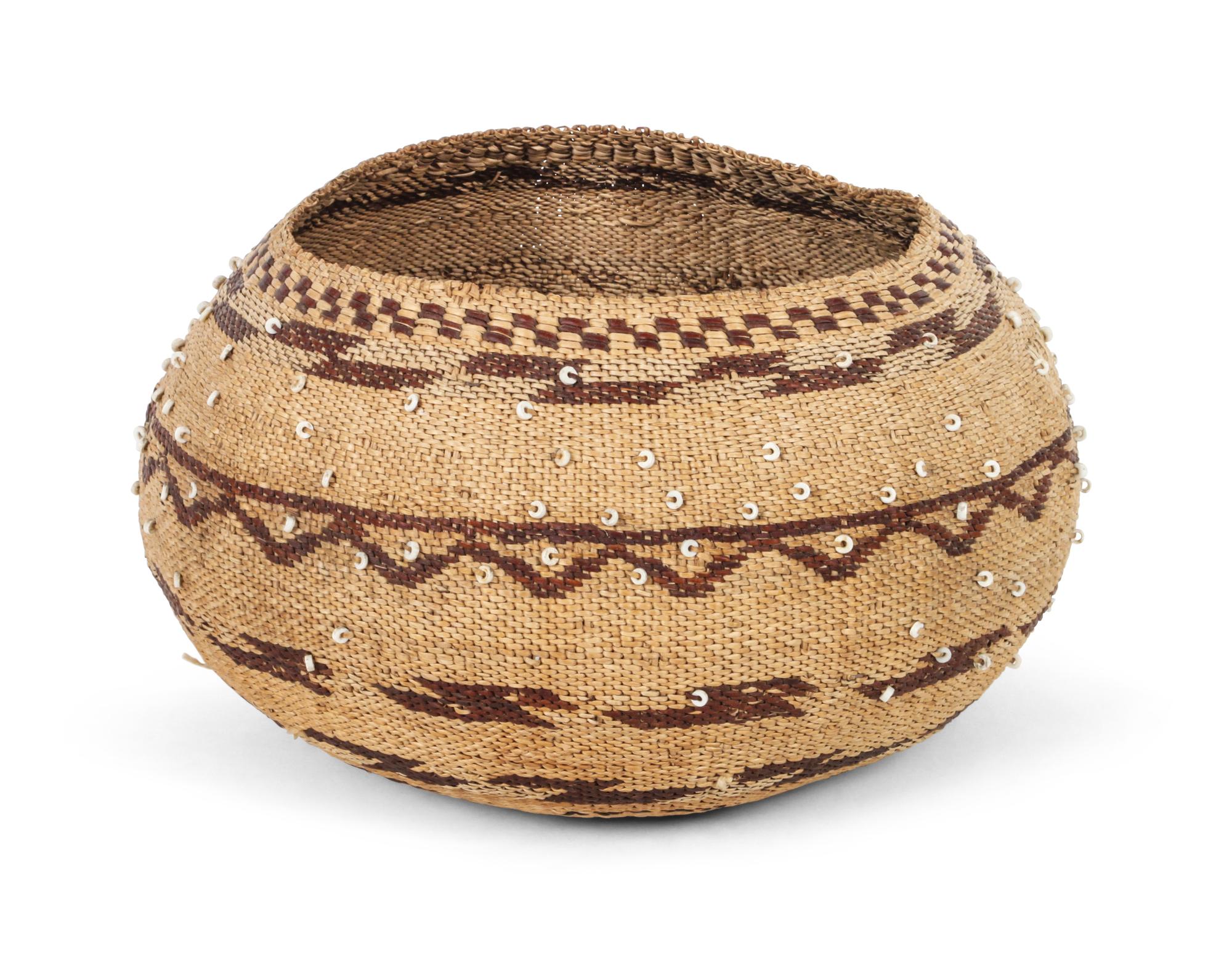 A Pomo Twined Bowl Height 5 1/2 x diameter 9 1/2 inches. — EARLY 20TH CENTURY