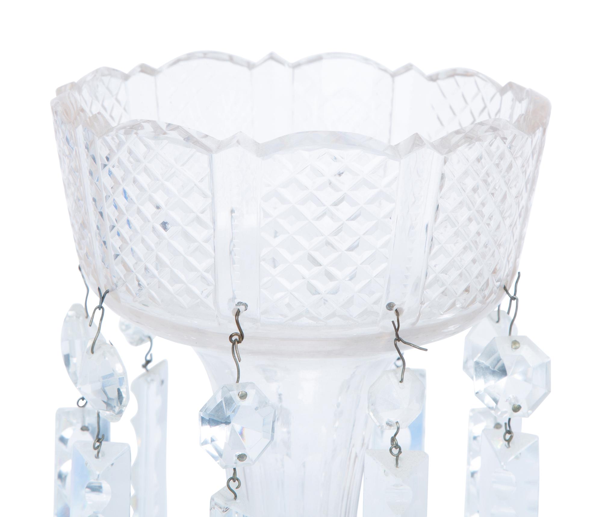 Two Pairs of Cut Glass Girandoles — 19TH CENTURY