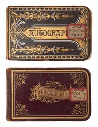 HAYES, Rutherford B. (1822-1893). Autograph book featuring signature of Hayes ("R.B. Hayes"), as President, and members of his cabinet and the 45th US Congress.