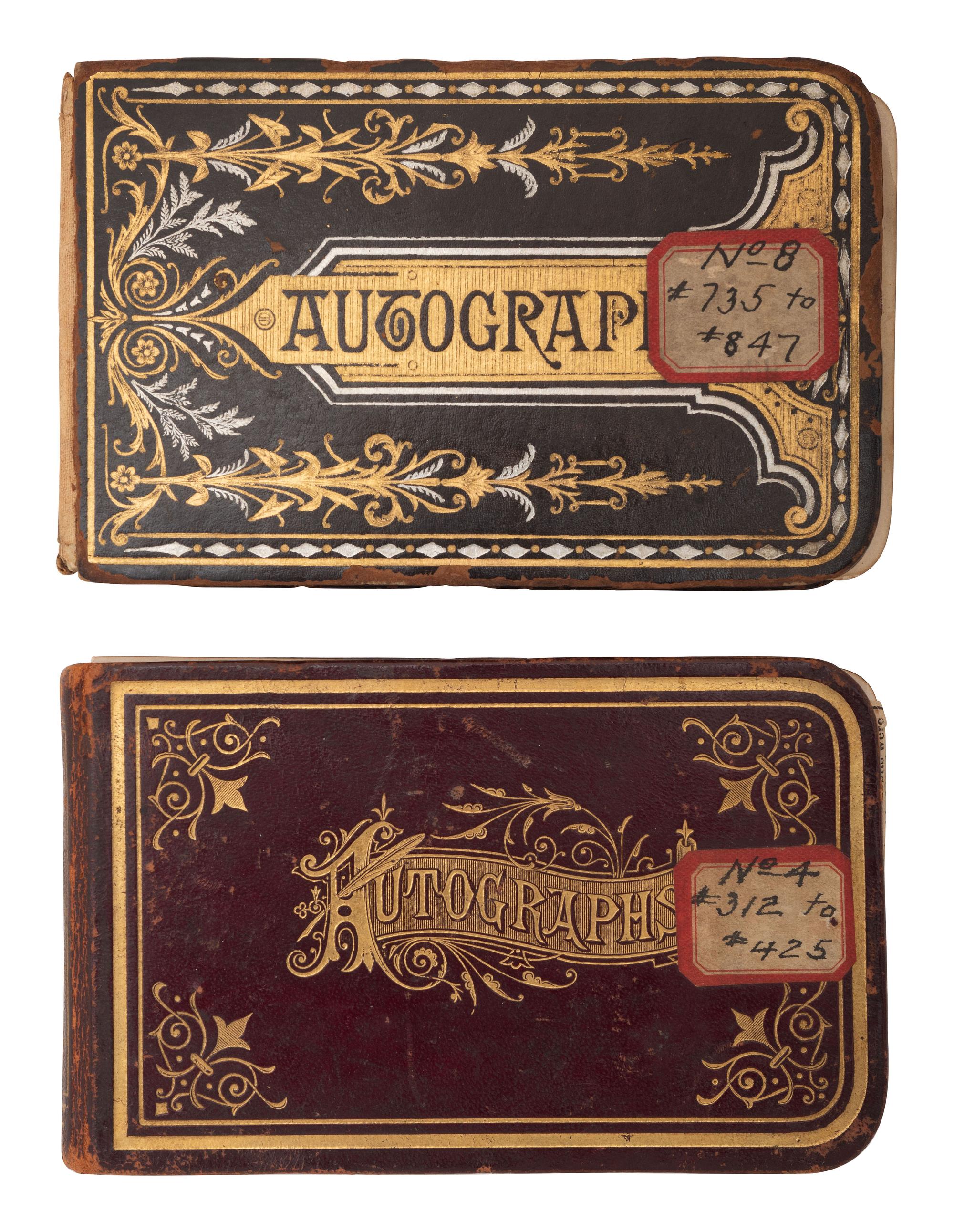 HAYES, Rutherford B. (1822-1893). Autograph book featuring signature of Hayes ("R.B. Hayes"), as President, and members of his cabinet and the 45th US Congress.