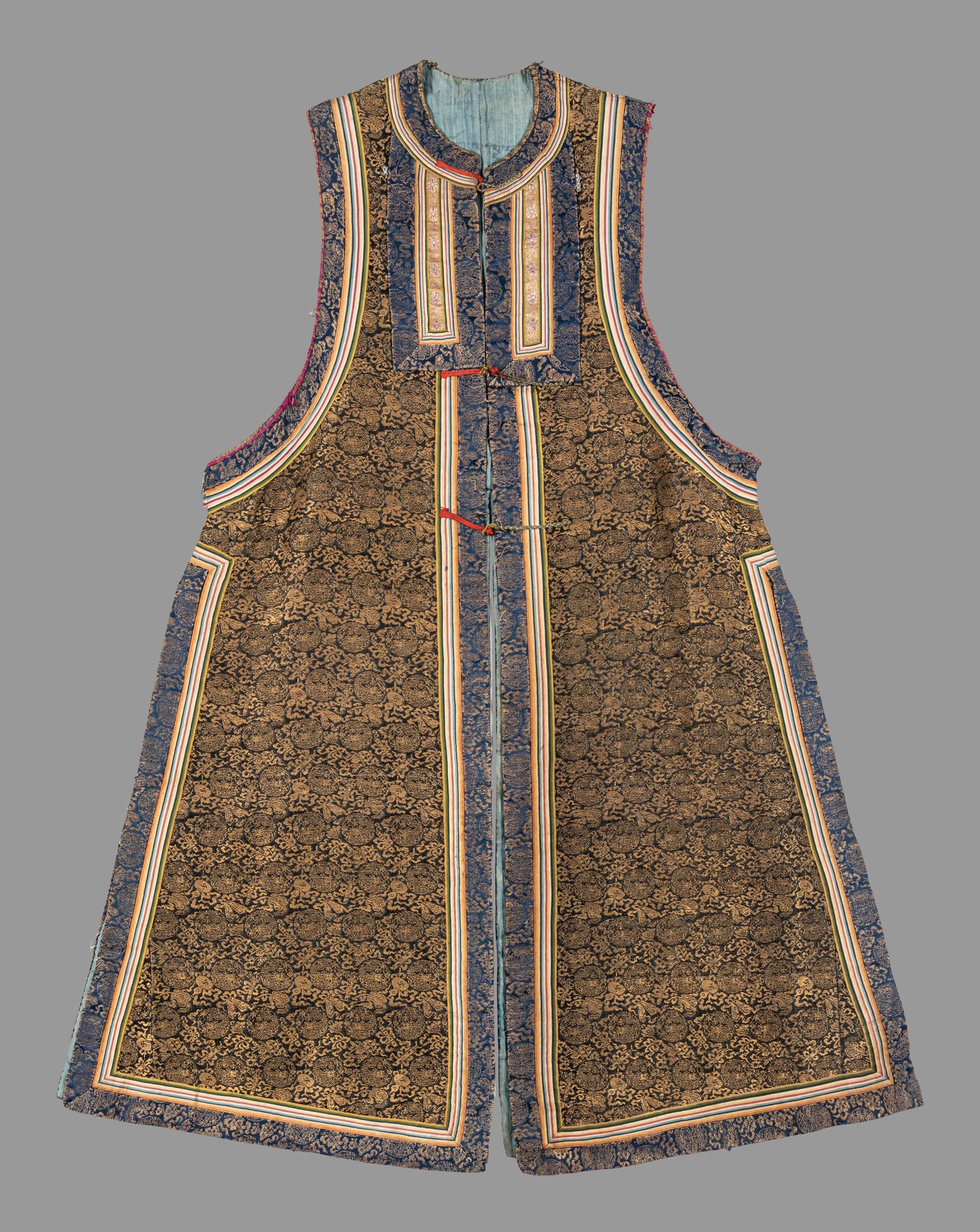 Two Brocade Woven Silk Lady's Vests
