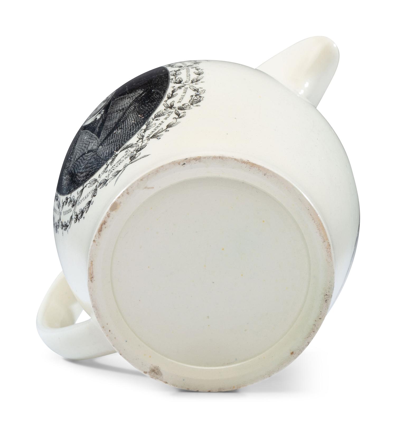 A Rare Liverpool Transfer-Printed Creamware 'Thomas Jefferson' Pitcher