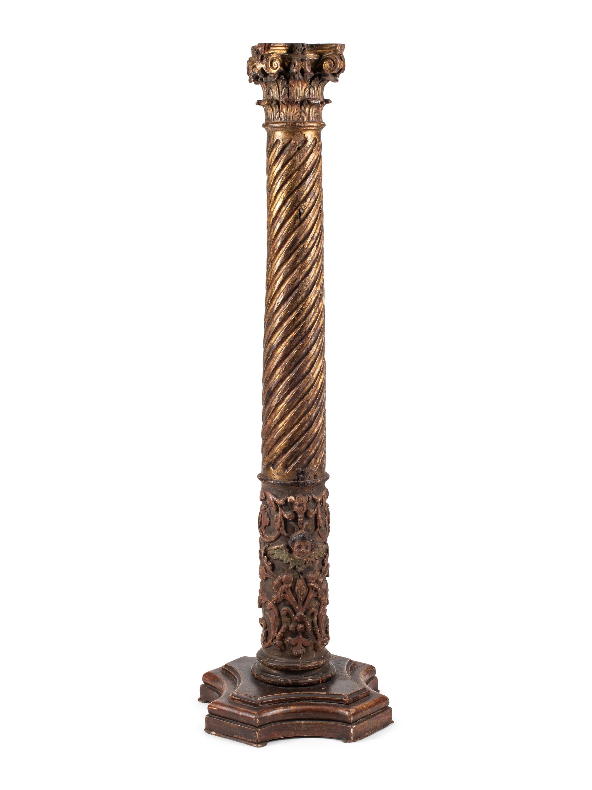An Italian Giltwood Column