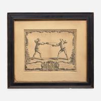 A Pair of Framed English Engravings Gérard Jean-Baptiste Scotin II (1698- ca. 1755)