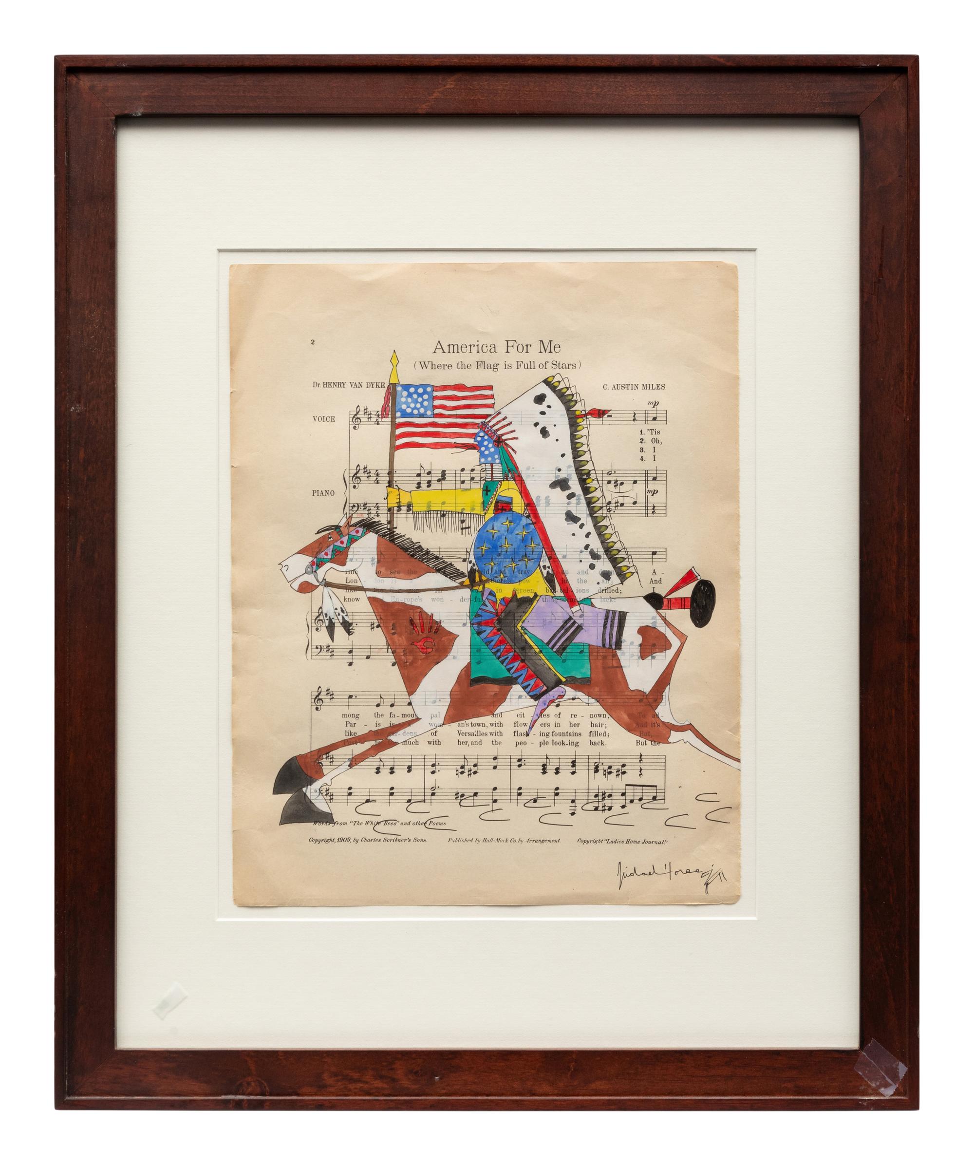 American For Me , ledger-style painting