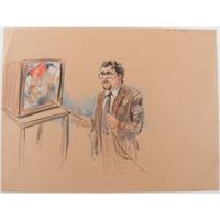 Joan Andrew, Washington Post and CNN Sketch Artist, 24 Original Sketches Documenting the Trial of John Hinckley, Jr., For his Attempted Assassination of Ronald Reagan