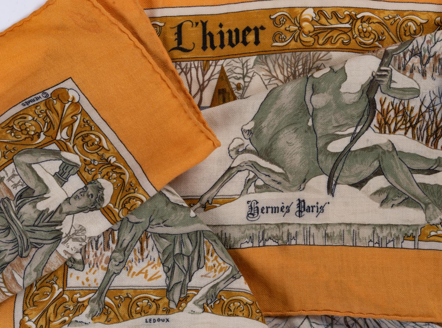 Two Hermès Cashmere/Silk Scarves