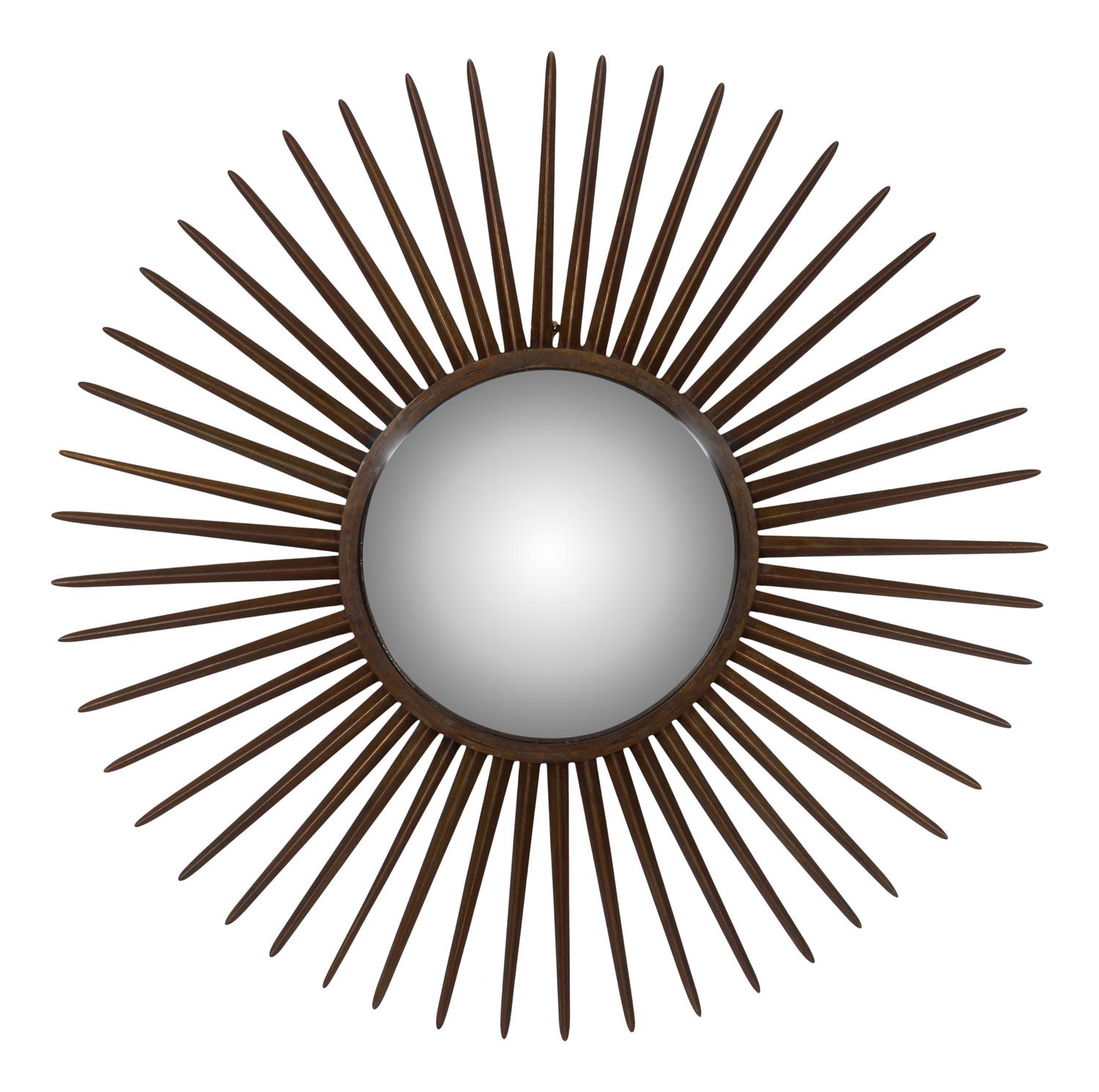 A Large Gilt Bronze Starburst Mirror