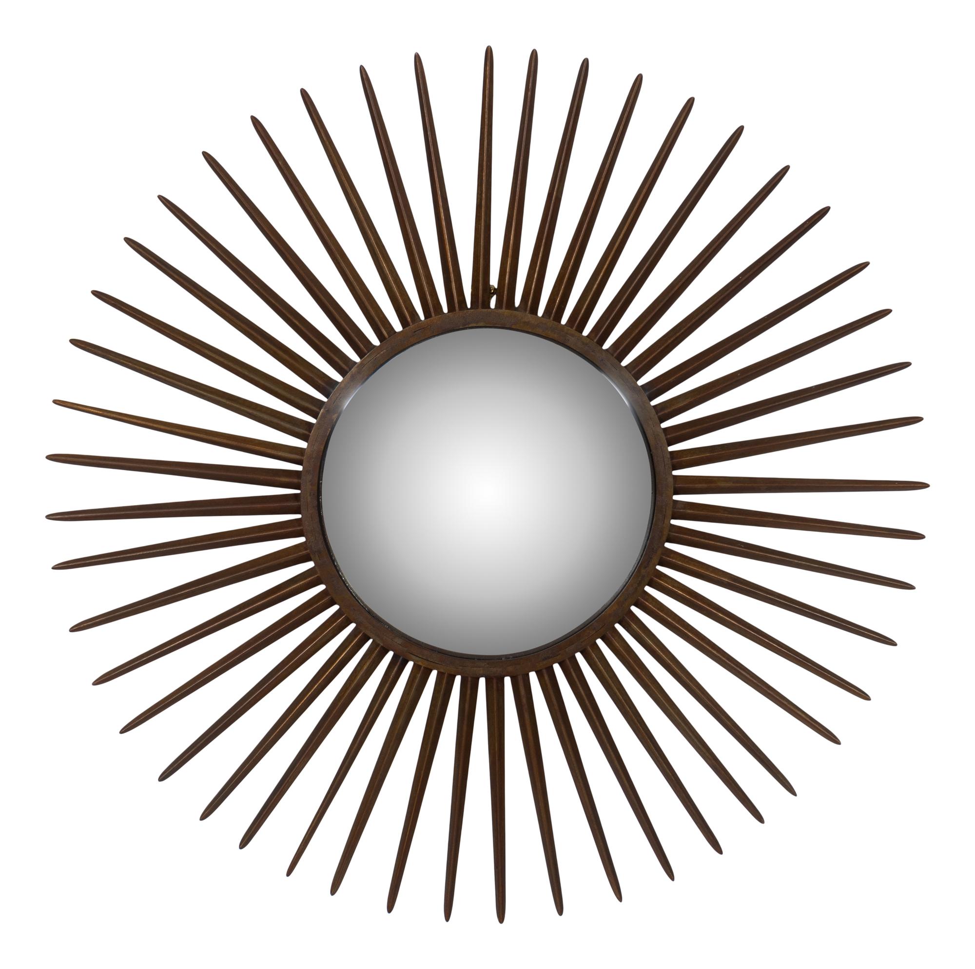 A Large Gilt Bronze Starburst Mirror