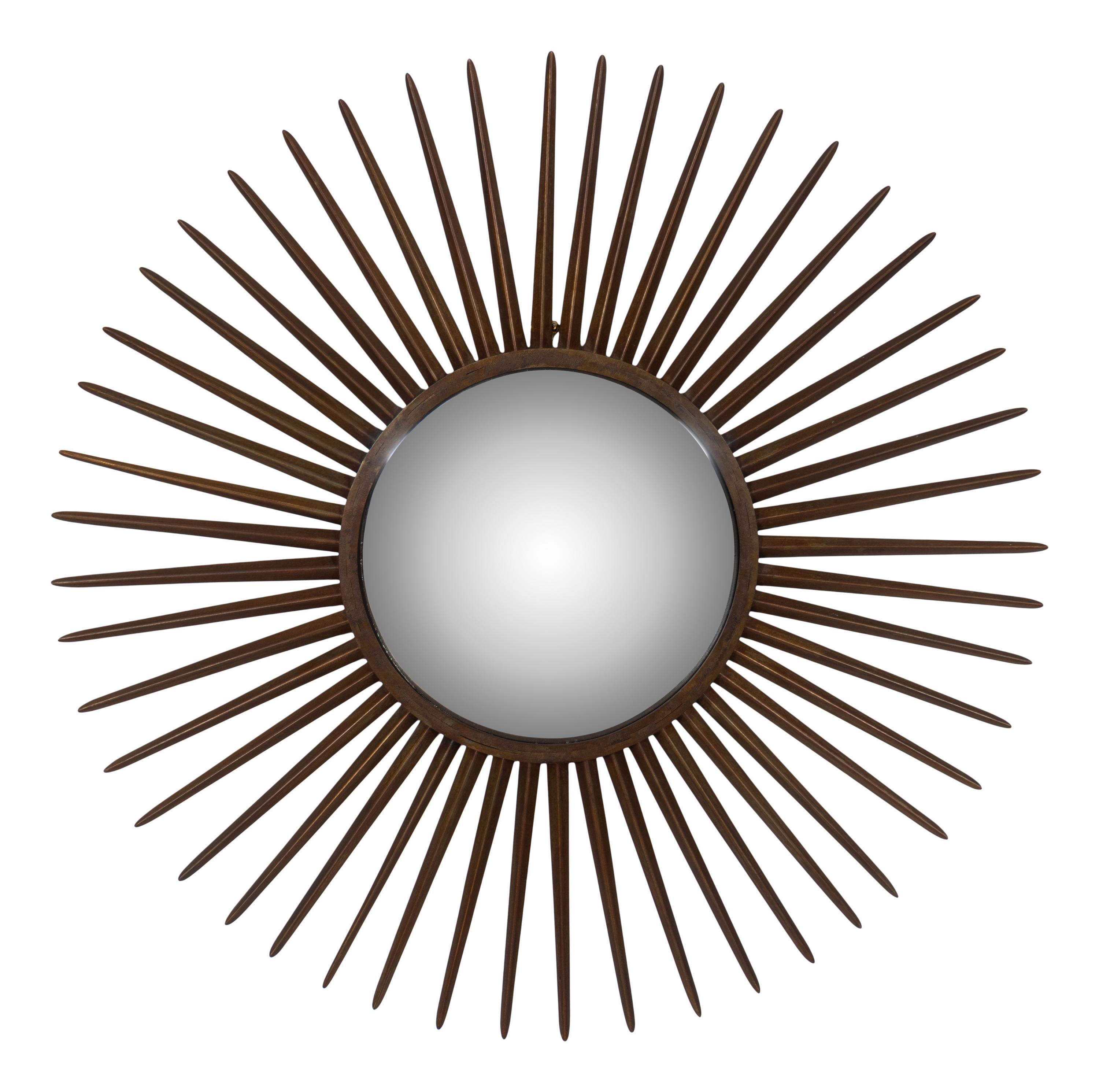 A Large Gilt Bronze Starburst Mirror