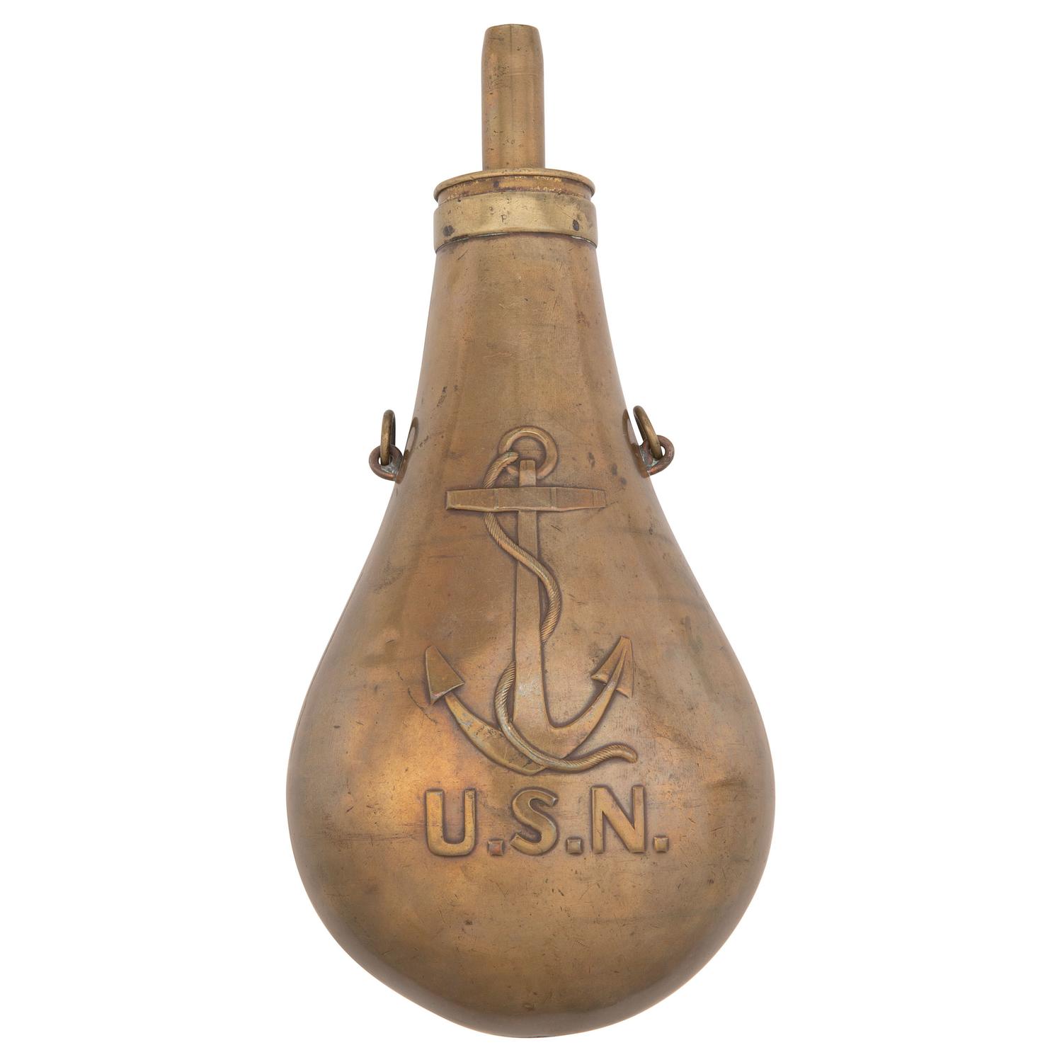 Rare Ames Fouled Anchor Naval Powder Flask