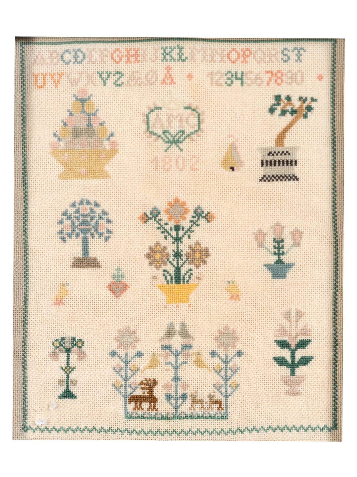 Five Needlework Embroidered Schoolgirl's Samplers