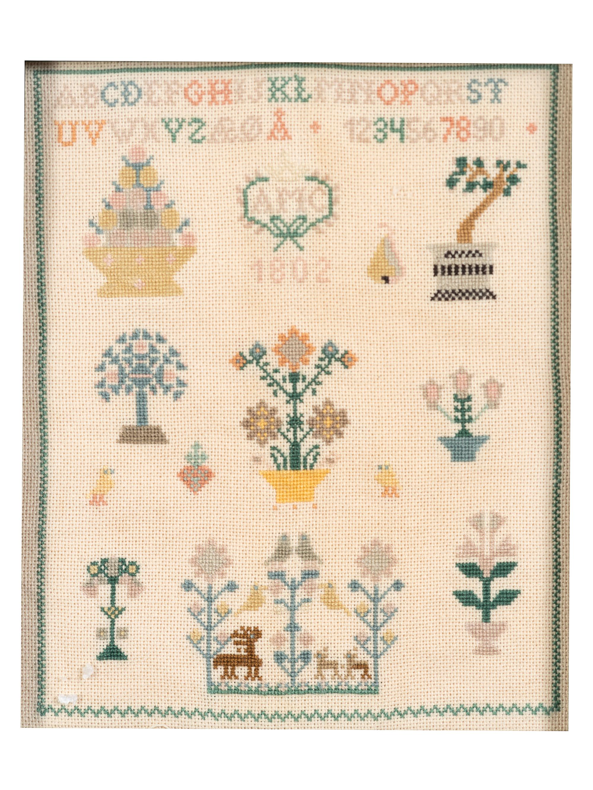Five Needlework Embroidered Schoolgirl's Samplers