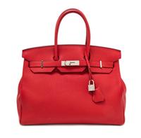 An Hermes Geranium Togo 35cm Birkin Handbag, 14" x 10" x 7".